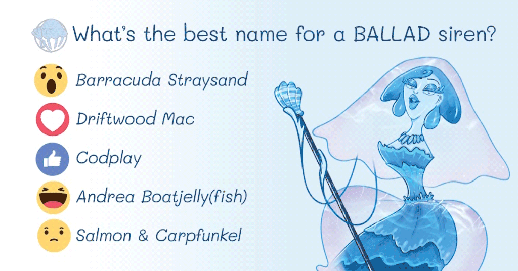 poll best name for musical siren mermaid for a party game ballad