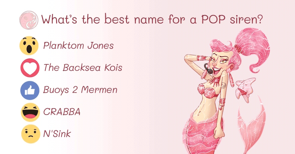 poll best name for musical siren mermaid for a party game pop