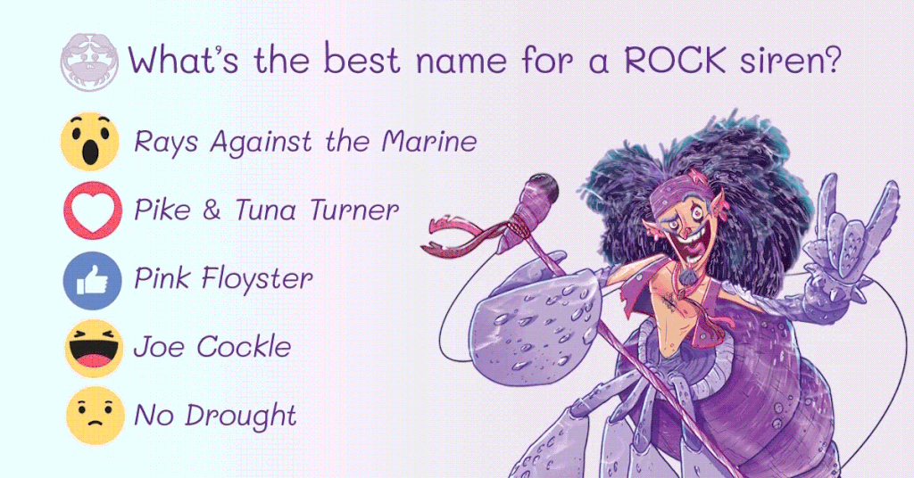 poll best name for musical siren mermaid for a party game rock